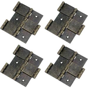 MY MIRONEY 2.99" Double Acting Screen Hinge Antique Bronze Folding Screen Hinges with Screws, Pack of 4