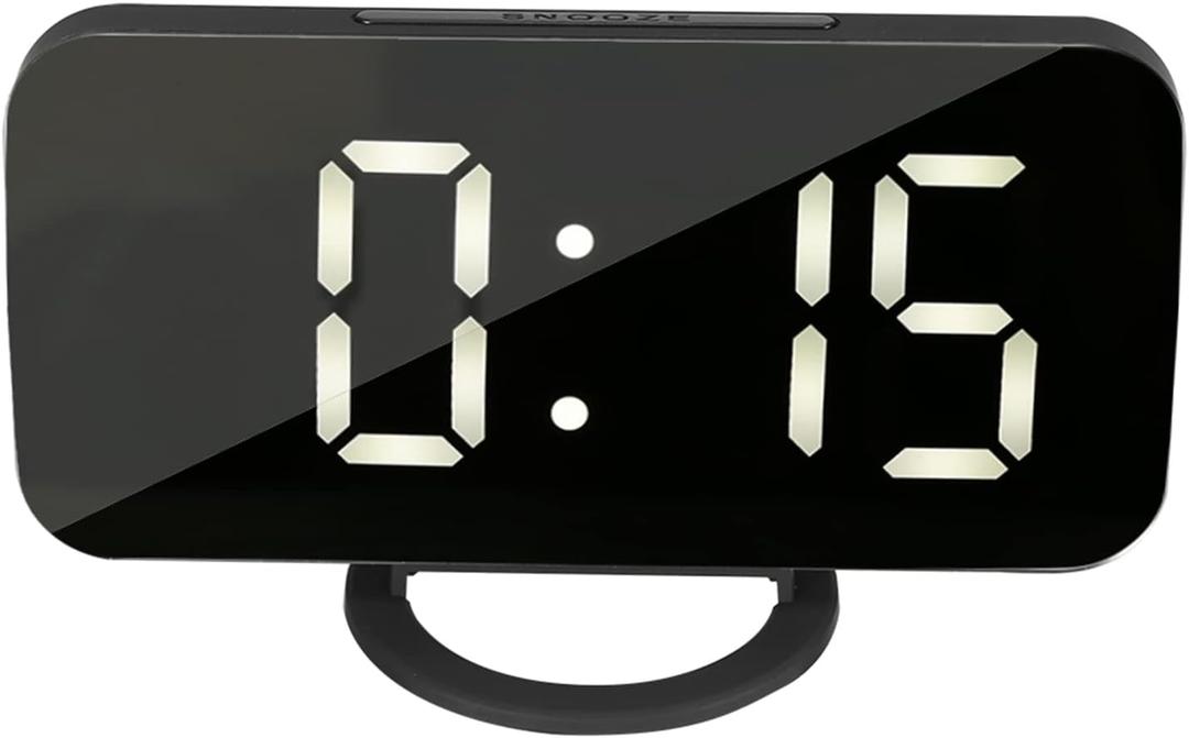 aqxreight LED Digital Alarm Clock 12/24 Hour Format USB Charging Port with Adjustable Brightness Digital Clock for Mobile Phones