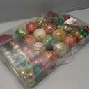 92ct Christmas Tree Decoration Set - Shatterproof Christmas Baubles with Strings for Wreath, Garland & Party Decoration, Red-Green