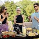 homing Spandex Elastic Tablecloth for 6 Foot Rectangle Tables, Stretch Fitted Picnic Table Cover, Washable Patio Table Cloth for Outdoor, Camping, Party (Black, 30" x 72")
