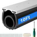 10 FT Garage Door Seal Bottom Kit - Heavy Duty EPDM Rubber U+O Ring Weather Stripping with Pre-drilled Aluminum Track, Universal Replacement Stops Rain, Drafts & Pests, Easy to Install