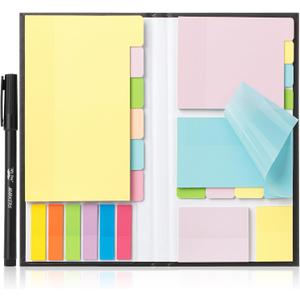 Mr. Pen- Transparent Sticky Notes Set, 380 Pack, Transparent Sticky Notes Tabs with Black Fineliner Pen for Bible Study, Office, School, Planning, Journaling & Organization