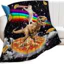Funny Cat Dinosaur Blanket Soft Cozy Galaxy Space Rainbow Food Fleece Plush Throw Blanket All Season Ultra Warm Lightweight Fuzzy Taco Pizza Blanket Gifts for Girls Boys Women Men Bed 40"x50"