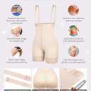 SHAPELLX Fajas Colombianas Shapewear for Women Tummy Control Plus Size Postpartum Body Shaper Butt Lifting Bodysuit (Beige, M)