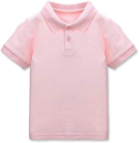 CUNYI Boys' Cotton Pique Polo Shirts Uniform Short Sleeve Tops,0/56
