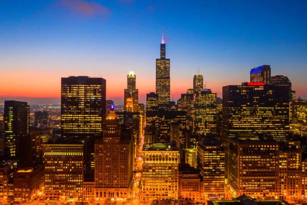 chicago city landscape canvas wall art chicago city skyline wall art for living room illinois cityscape skyscrapers pictures for bedroom modern decor office artwork framed ready to hang, 16"wx24"h