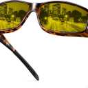 Night Driving Glasses Night Vision Glasses Fit Over Glasses Polarized Anti-Glare UV400 Gift for Men Women (Night Vision (Yellow Lens / Red Tortoise Frame))