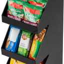 Mind Reader Coffee Tea Utensil and Condiment Station, Countertop Organizer, Coffee Bar, Kitchen, 6"L x 9"W x 16"H, Black