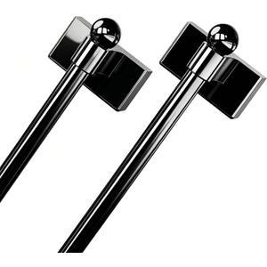 2pack Magnetic Curtain Rod for Metal Doors with Adjustable length, from 16 inches to 28 inches, suitable for any steel and iron surface, diameter 1/2 inch(BLACK, 16-28 Inch 2 Pack)