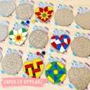 2 x Valentine's Day Gifts Party Favor 28Pcs Wooden Slices Card DIY Craft Heart Shape for Kids Crafts and Art Classroom Exchange (Heart, One Size)