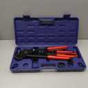 iCrimp Angle Head PEX Crimping Tool Kit for 3/8,1/2,3/4,1-inch with Copper Ring Removal Tool, Pex Pipe Cutter and Gauge, Meets ASTM F1807 Standard, Suitable for Tight Spaces