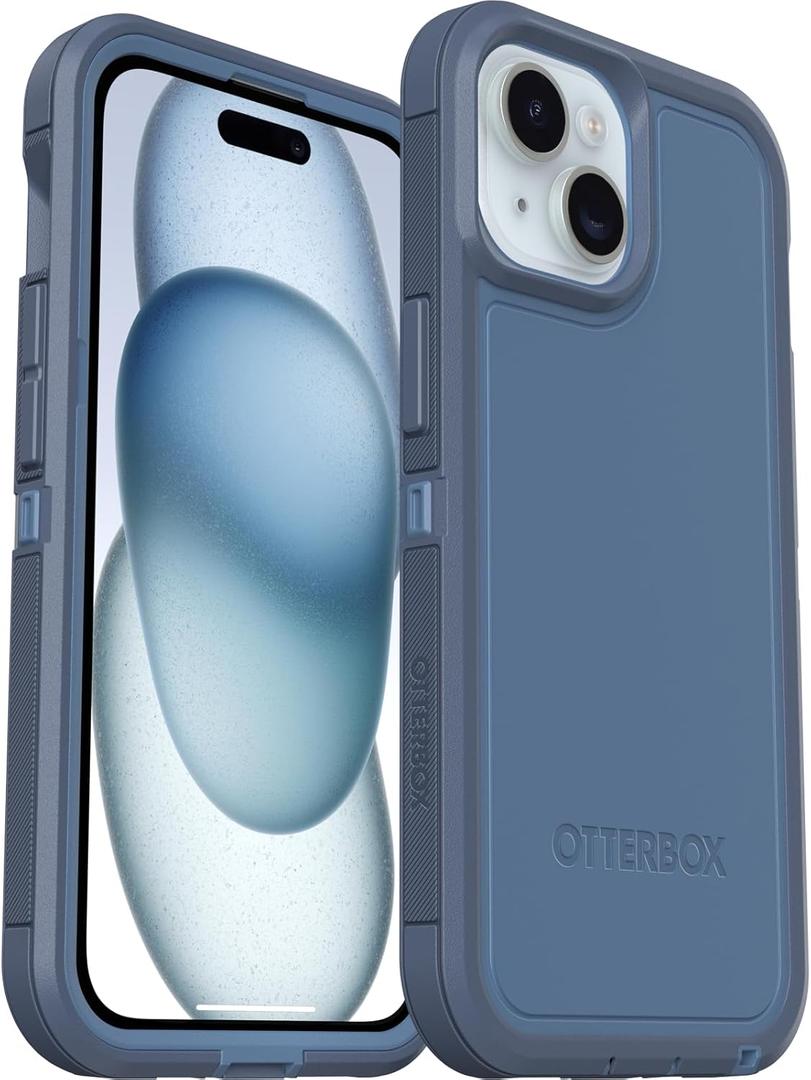 OtterBox iPhone 16e, iPhone 15, iPhone 14, and iPhone 13 Defender Series XT Case with MagSafe, Screenless, Rugged - Non-Retail Packaging - Blue (Baby Blue Jeans)
