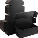 10x4x4 Black Shipping Boxes Small - 25 Pack Corrugated Cardboard Mailer Boxes for Packaging, Mailing, Gift Giving | Sturdy, Recyclable, Perfect for Small Business Supplies, Ecommerce