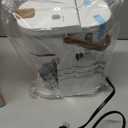 Single Serve One Cup Coffee Maker, for K Cups and Grounds, Mini Coffee Maker with Portable Handle, 6 to 12 Oz Brew Size, for Travel, Camping, Office, RV and Dorm, 120V, White and Brown