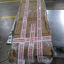 Fredbeck 48in x 84in White Glass Barn Door with 8FT 96inch Sliding Doors Hardware Kit Included & Handle,PVC Surface,Need to Assembly,Water-Proof