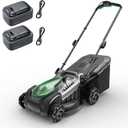 18" Electric Lawn Mower, 40V Self-Propelled Cordless Lawn Mower with 2x5.0Ah Batteries, Brushless Motor, 2-in-1 Mulching & Bagging, 6-Position Height Adjustment, for Small to Medium Yards