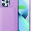 Battery Charging Case for iPhone 12Pro Max/13Pro Max/14Pro Max/14 Plus (6.7 Inch), Powerful 8600mAh Portable Rechargeable Charger Case for iPhone 14ProMax/14Plus/13Promax/12Promax Battery Case-Purple