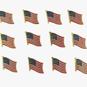 Patriotic Small Waving American Flag Enamel Lapel Pin, 1/2 Inch, Pack of 12