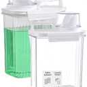 [2 Pack] Laundry Detergent Dispenser for Laundry Room Organization and Storage,2000ml Laundry Soap DispenserLiquid Laundry Detergent Dispenser with 4 Removable Labels, BPA Free & Pet Plastic, Clear