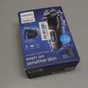 Philips Norelco Shaver 3900 Series, Wet and Dry Electric Shaver, P-Cap, Travel Pouch, Charging Stand, Storm Blue, Model S3341/92 (Silver New)