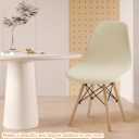 Bifaunvogel Shell Chair Covers Velvet Mid Century Modern Dining Chair Covers Stertch Dining Room Shell Side Chair Slipcovers Lounge Armless Chairs Covers for Kitchen Dining Room Set of 4 Beige