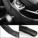 West Llama 3PCS Leather Car Steering Wheel Cover,Snap On Steering Wheel Protector Universal 99% Cars(3PCS-Black)