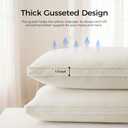 puredown Gusseted Goose Feather Down Pillows, 100% Organic Cotton Cover, Luxury Hotel Collection Bed Pillows for Sleeping Set of 2, King Size