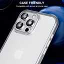 Compatible for iPhone 16 Pro/iPhone 16 Pro Max Camera Lens Protector, Matte Metal Camera Cover with HD Tempered Glass Rear Lens Screen Protector [Strong Adsorption]-Titanium White