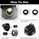 Jetec 4 Pack Control Knobs Replacement with 12 Adapters for Oven/Stove/Range, Please Check Carefully Whether The Dimensions in Figure Match(Black)