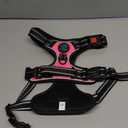 PHOEPET No Pull Dog Harness Medium Reflective Front Clip Vest with Handle,Adjustable 2 Metal Rings 3 Buckles, Eas to Put on & Take Off (M, Pink)