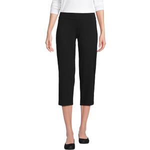 Lands' End Women's Starfish Mid Rise Pull-On Crop Pants (X-Large, Black)