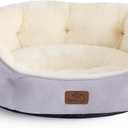 Bedsure Dog Beds for Small Dogs - Round Cat Beds for Indoor Cats, Washable Pet Bed for Puppy and Kitten with Slip-Resistant Bottom, 20 Inches, Misty Lilac | Azure Lilac Soft Plush Pet Bed,Dog Beds for Small Dogs for Puppy and Kittens,Anti-Slip Bottom,Easy to Clean