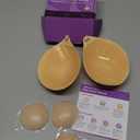 Invisible Strapless Sticky Bra Push up for Women, Ultra Adhesive Bra for Backless Dress, Cleavage Bra Lift Novelty Bras (B Cup, Light Beige)