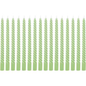 JarThenaAMCS 16Pcs Sage Green Spiral Taper Candles 10 Inch Dripless Twisted Wax Candles Long Unscented Candle Sticks for Party Home Dining Table Decor
