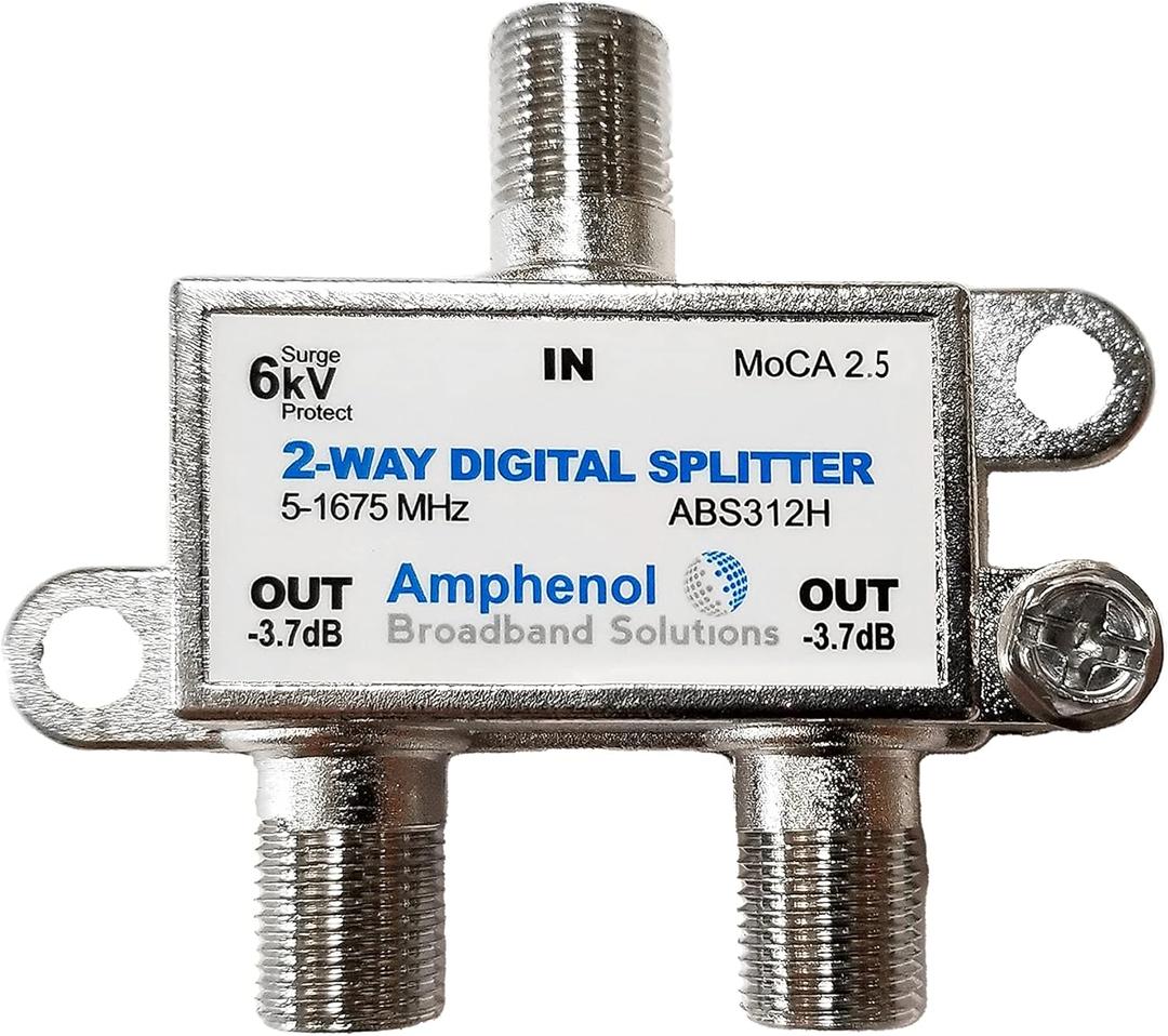 Amphenol 2-Way Digital Coaxial Splitter MoCA 2.5 ABS312H