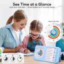 2-in-1 Visual Timer with Task Board for ADHD & Autism, Dry Erase Chore Chart and Visual Schedule for Kids & Adults, Rainbow Countdown Timer for Classroom, Home, Homeschooll (Blue)