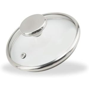 LC LICTOP Tempered Glass Lid for 5.5 Inch Cookware, Steam Vented Cover, Dishwasher & Oven Safe up to 400F, Universal Replacement for Pans & Skillets, Rounded 304 Stainless Steel Rim with Round Knob