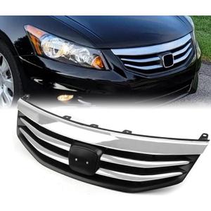 Front Bumper Grille For Honda Accord 4Door Sedan 2011 2012 Chrome Black Grill HO1200203