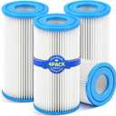 KimFilter Universal Type A/C Pool Filter Cartridge Replacement (4-Pack) Compatible with 1000GPH Above-Ground Pool Pumps Using Type A or C Filter, Reusable Cartridge with Superior Filtration Delivery