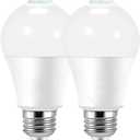 Motion Sensor Light Bulbs, 9W (60W Equivalent) A19 E26 5000K, Motion Detector Auto Activated Dusk to Dawn Security Bulbs, Outdoor/Indoor for Porch Garage Basement Hallway Closet (Daylight 2 Pack)
