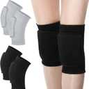 Zomiboo 4 Pcs Kids Knee Pads for Skating Dance Volleyball Knee Pad Anti Slip Sponge Kneepads Soft Elastic Protector for Dancers Girls Boys Sports Dance Skating Cycling (X-Small, Black, Gray)