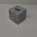 PEMAR 5.9 Cube Mother of Pearl Tissue Box Cover, Decorative Napkin Dispenser Organizer, Rustic Farmhouse Vintage Decor for Table, Kitchen, Bathroom Vanity Countertop, Office (Blue)