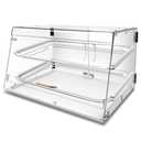 YBSVO 2-Tier Bakery Display Case with Front & Rear Doors Clear Acrylic Countertop Pastry Cabinet for Self-Service Commercial Food Showcase Box for Bagels, Donuts & Cookies (21" x 17" x 12")