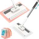 Snap Grip Flat Mop, Clamp Mop Any Cloth, Telescopic Wet Dry Hardwood Tile