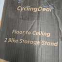 CyclingDeal Floor to Ceiling 2 Bike Storage Stand | Adjustable Aluminum Dual Hanger Pole Rack with Gravity Hooks & Locking Mechanism | Extends 5ft to 10ft | No-Drill Indoor Garage Apartment