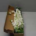 8 pcs White Delphinium Artificial Flowers, 34.25''Artificial Snapdragon Flowers Tall Fake Flowers Silk Flowers Faux Delphinium Bulk for Tall Vase Home Wedding Garden Table Decor (White)