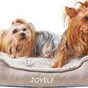 JOYELF Dog Bed Washable Calming Cat Bed Sofa, Cute Fluffy Pet Couch Bed for Puppy, Kitten, Small Dog and Cat - Small Rectangle (Small-23"x19"x6")