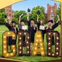 2026 Graduation Decorations 4 FT Grad Marquee Letter Large Class of 2026 Light up Sign Graduation Party Decor for Kindergarten Preschool High School College Pre-cut Foam Board(Black & Gold)