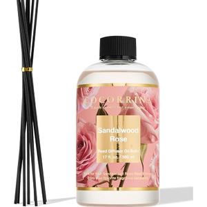 Cocorrína Reed Diffuser Refill Sandalwood Rose 17oz (500ml) with 8 Sticks  Premium LongLasting Floral Essential Oil, Home Fragrance for Bedroom, Bathroom Home Decor