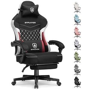 GTPLAYER Gaming Chair, Fabric Computer Office Chair with Pocket Spring Cushion, Ergonomic Office and Gaming, Video Gaming Chair with Linkage Armrests, High Back Desk Chair with Adjustable Recliner